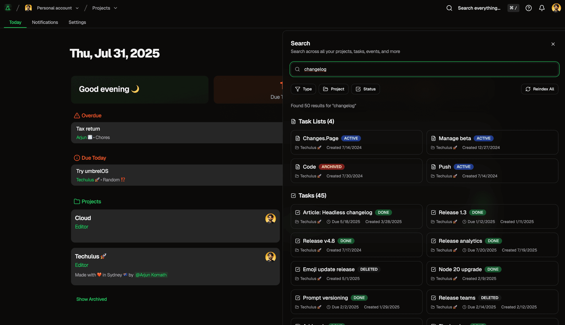 Search interface
